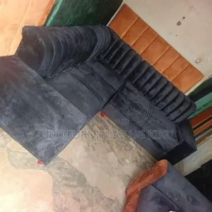 Achieve Black 5 Seater L Sofa Set