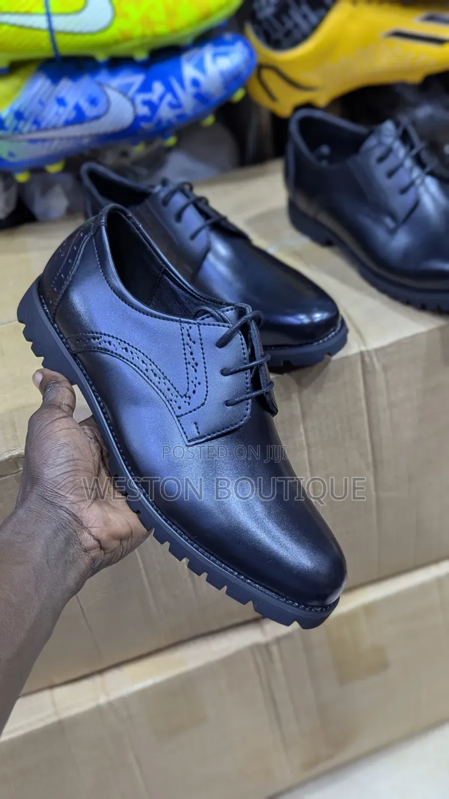 Plain Black Timberland School Lace Up Shoes
