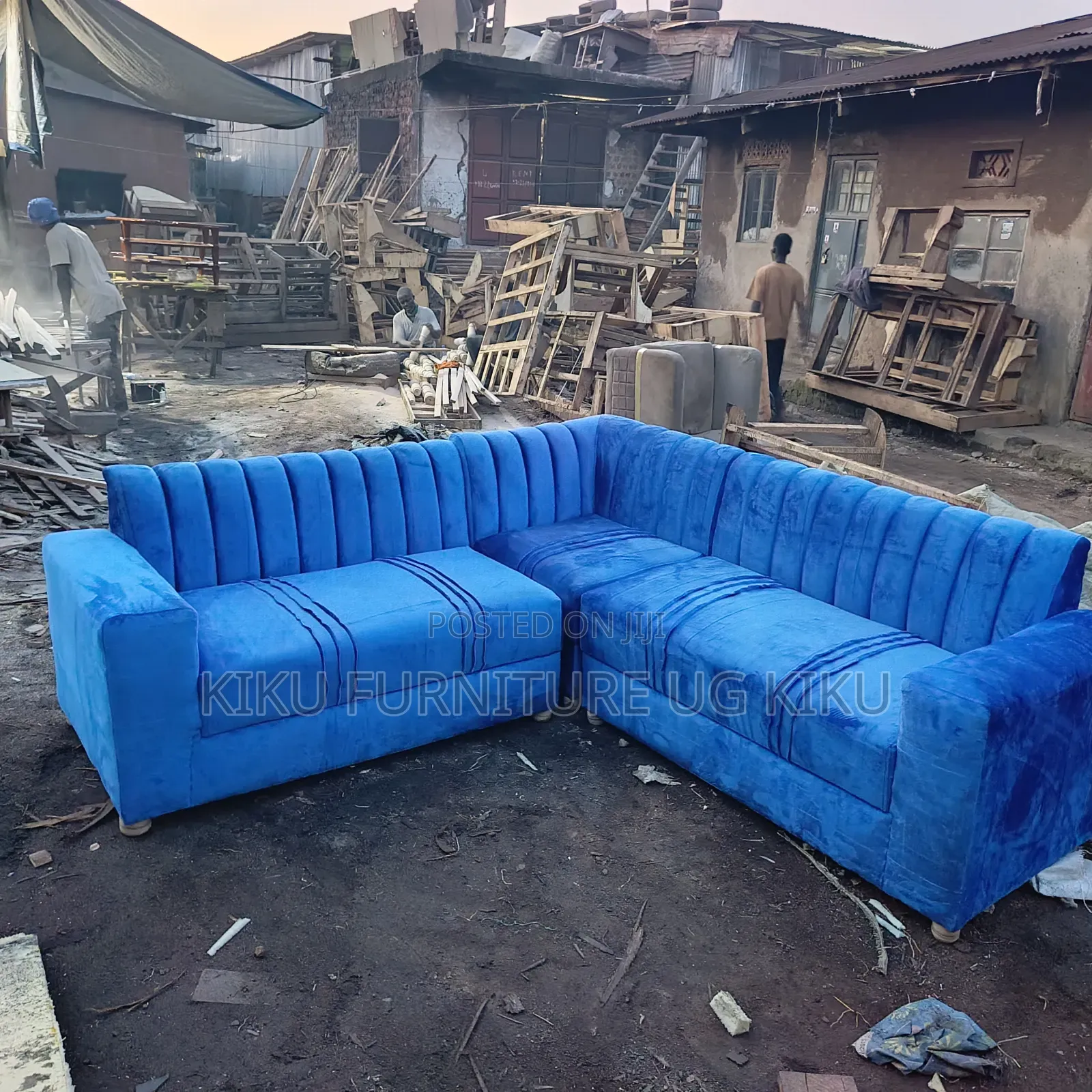 Blue L Sofa Set Available at Lowest Price