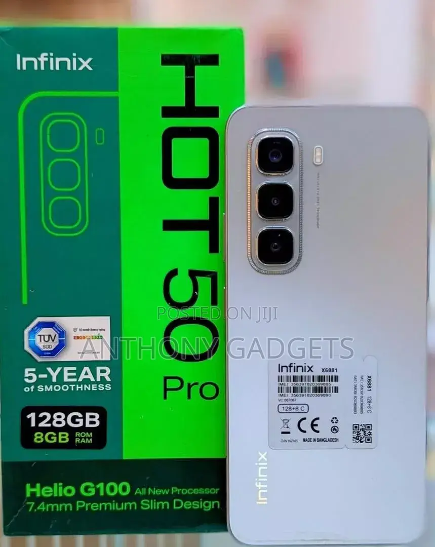New Infinix Hot 50 Pro 256 GB White