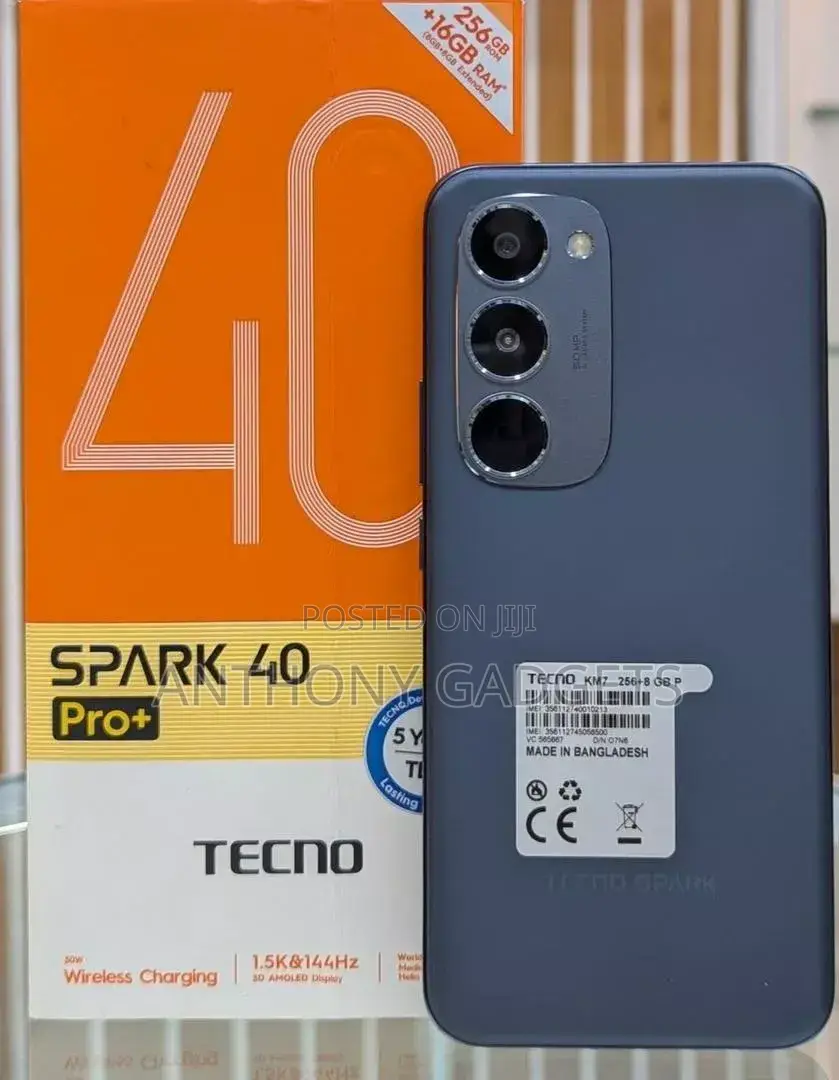 New Tecno Spark 40 Pro+ 256 GB Black