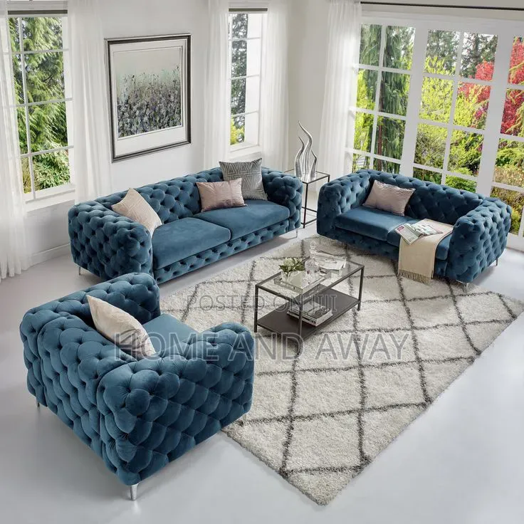 6 Seaters Chesterfield Velvet Box Sofas Any Colour From 2,500,000/-