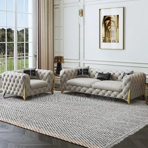 3 Seaters Light Beige Chesterfield Sofa Sets From 1,500,000/-