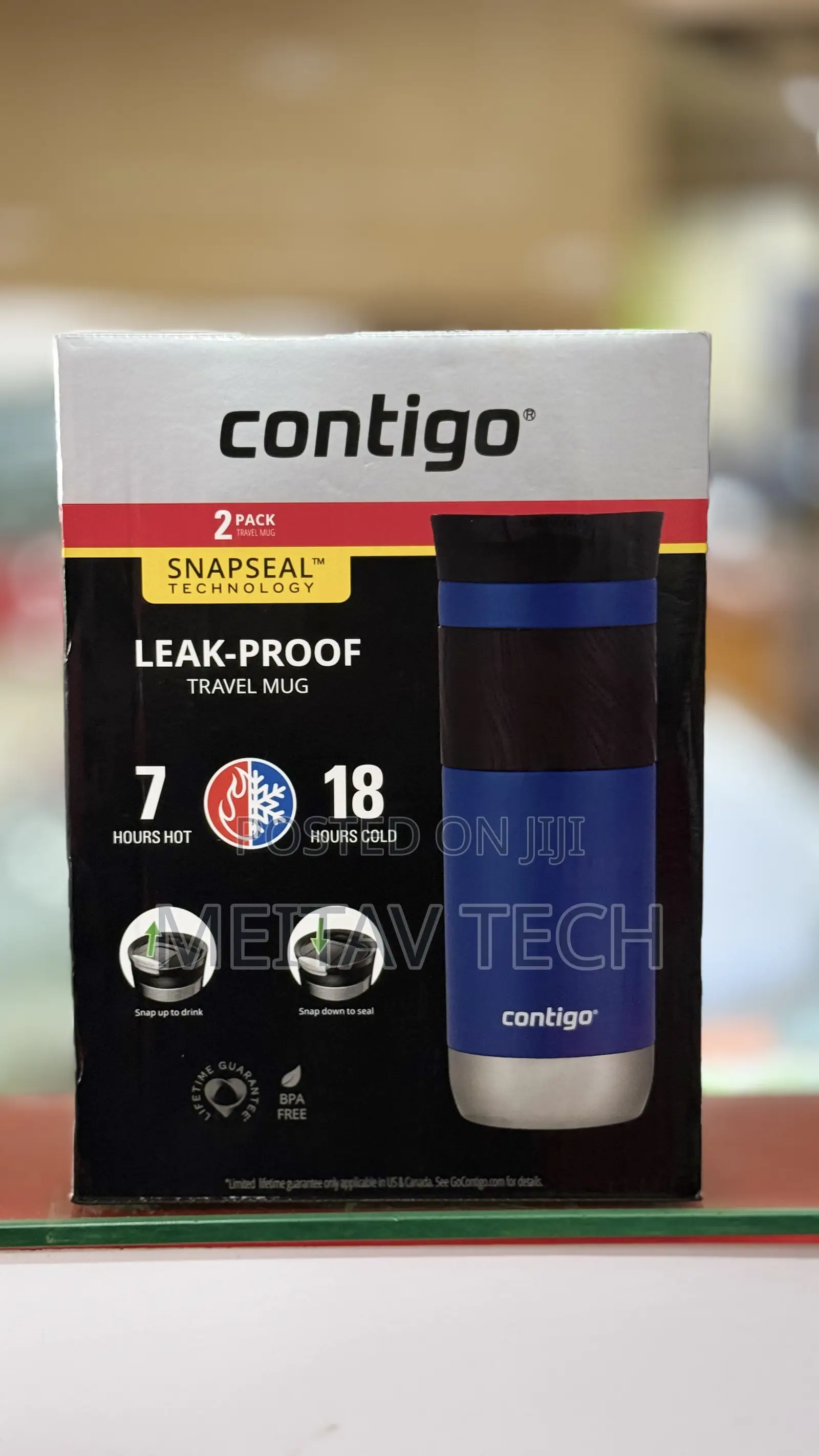 Contigo Byron Stainless Steel Travel Mugs With Snapseal Lids 2-Pack