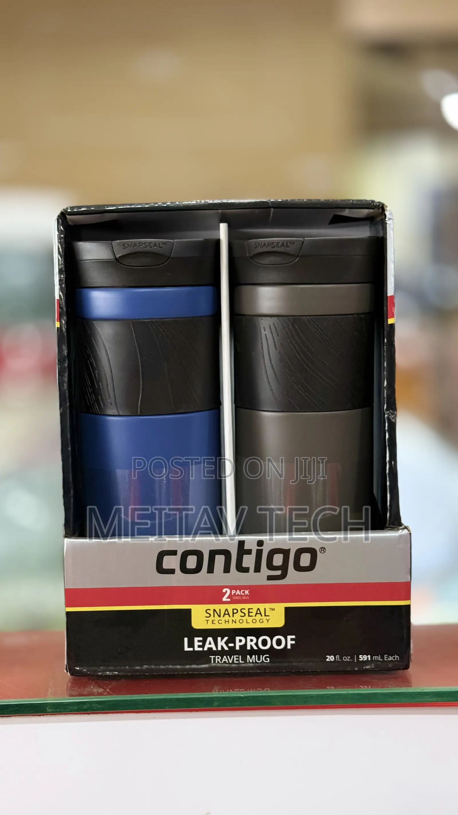 Contigo Byron Stainless Steel Travel Mugs With Snapseal Lids 2-Pack