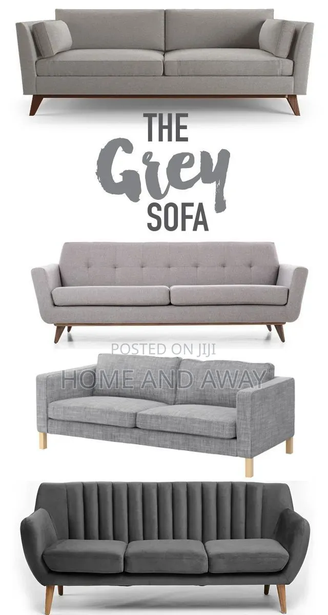 Grey Colour Tone 3 Seaters Raised Sofa Couches From 850,000/-