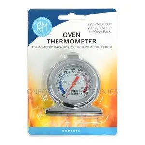 Oven Thermometer With A Stainless Steel Housing.