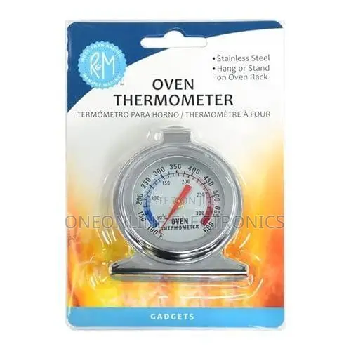 Oven Thermometer With A Stainless Steel Housing.