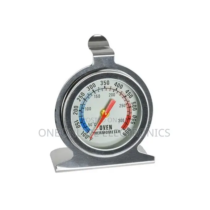 Oven Thermometer With A Stainless Steel Housing.