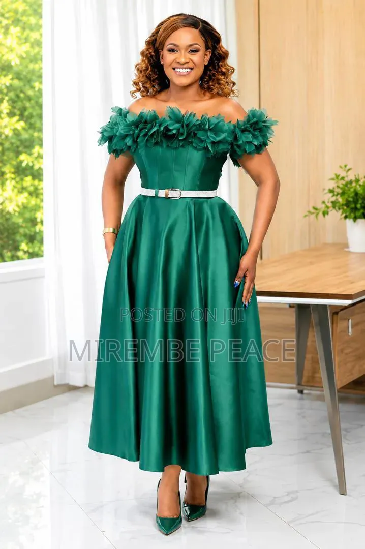 Long Round Satin Dress