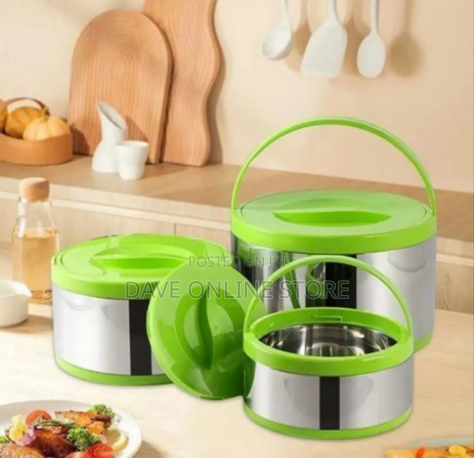 Insulated Food Warmer Casserole Set With Serving Handles (2l+4l+8l)