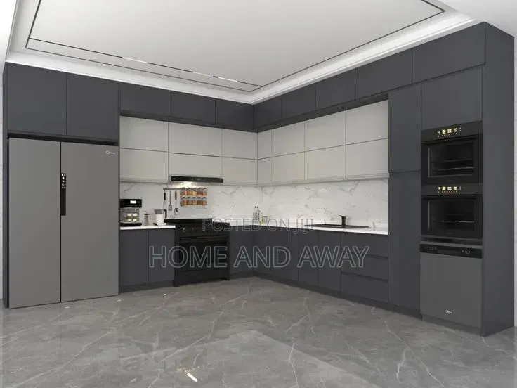 Perfect L Shaped Modern Elegant Kitchen Cabinets 890,000/- Per Meter
