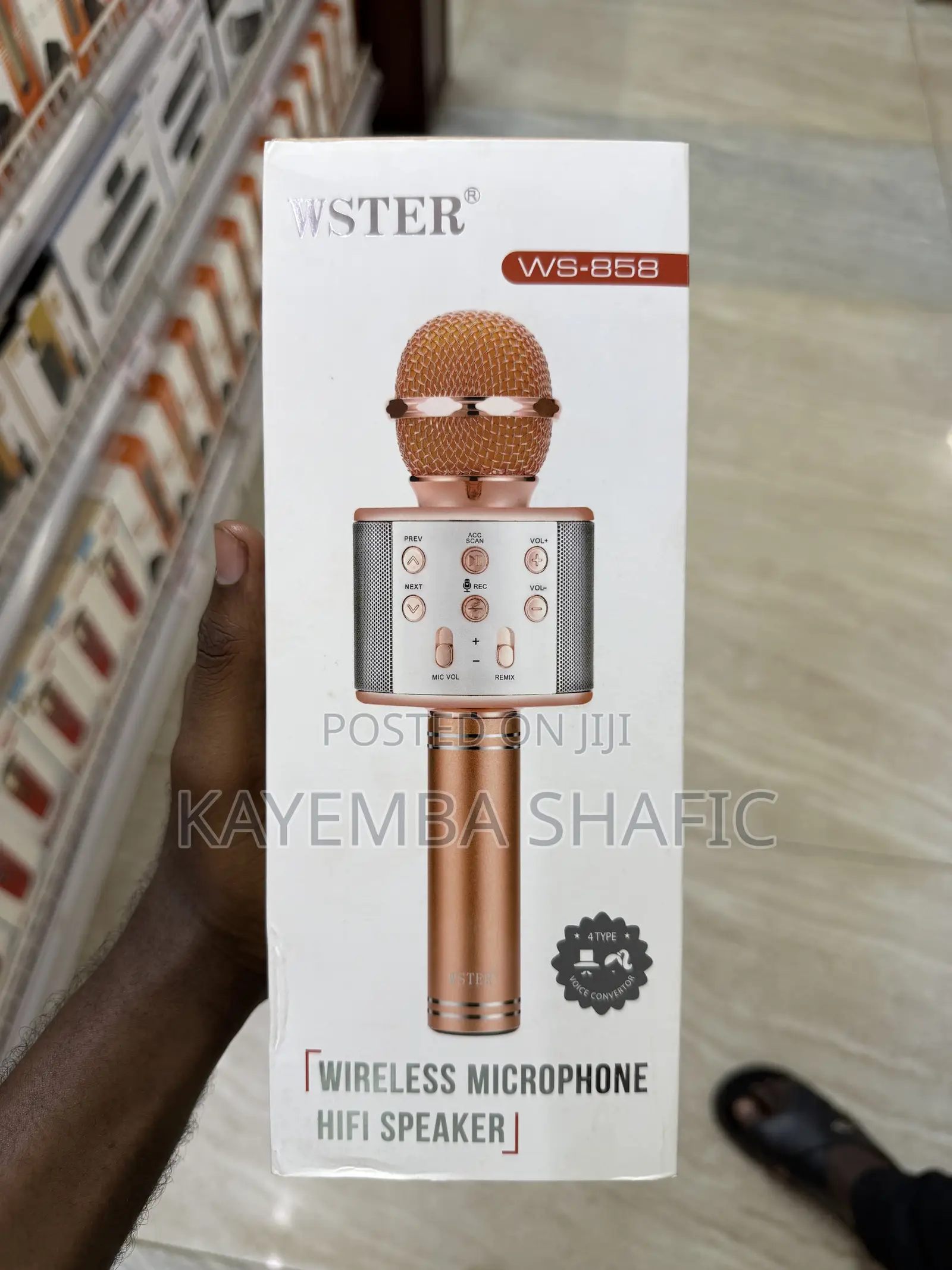Wster Ws-858 Wireless Karaoke Microphone - Rose Gold