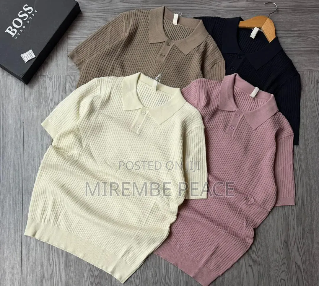 Knitted Short Sleeve Plain T-Shirts