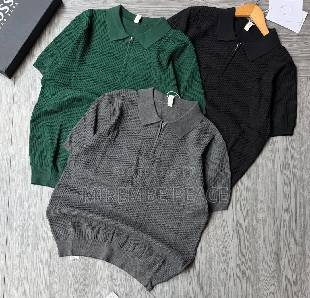 Knitted Short Sleeve Plain T-Shirts