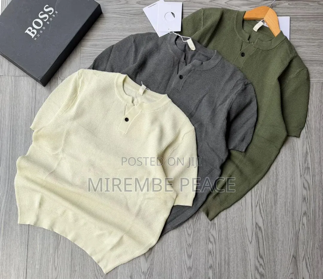Knitted Short Sleeve Plain T-Shirts