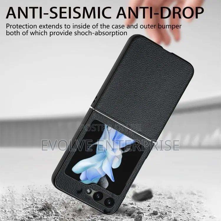 For Samsung Galaxy Z Flip6 / Flip7 Fe Litchi Leather Fold Phone Case