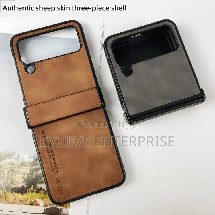 For Samsung Galaxy Z Flip4 Crystal Lambskin Folding Phone Case