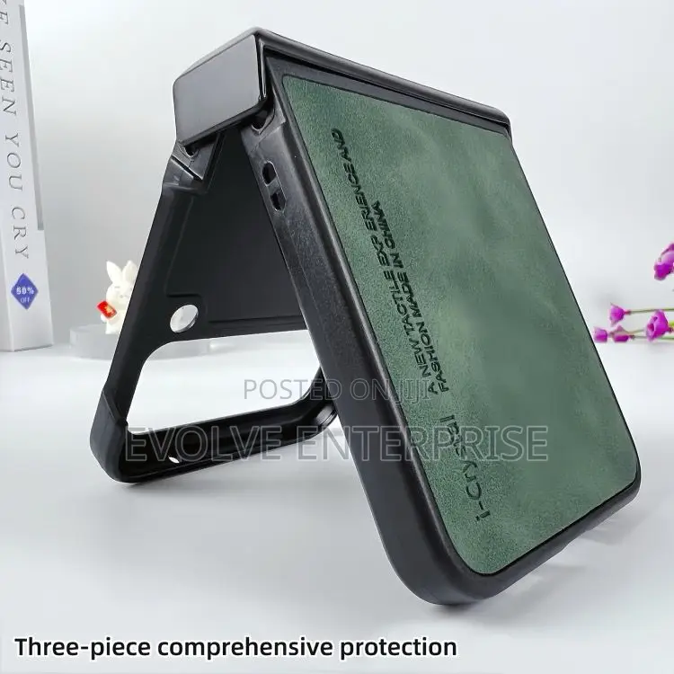 For Samsung Galaxy Z Flip4 Crystal Lambskin Folding Phone Case