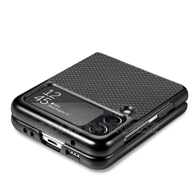 For Samsung Galaxy Z Flip4 Fiber Texture Fold Shockproof Phone Case