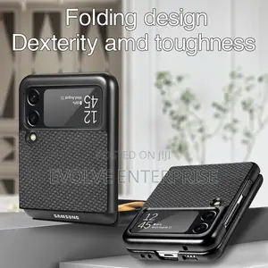 For Samsung Galaxy Z Flip4 Fiber Texture Fold Shockproof Phone Case