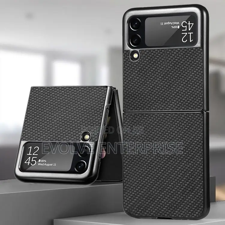 For Samsung Galaxy Z Flip4 Fiber Texture Fold Shockproof Phone Case