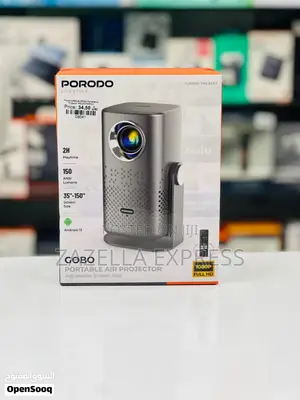 Porodo Gobo Portable Air Projector, Rechargeable Projector 1080p