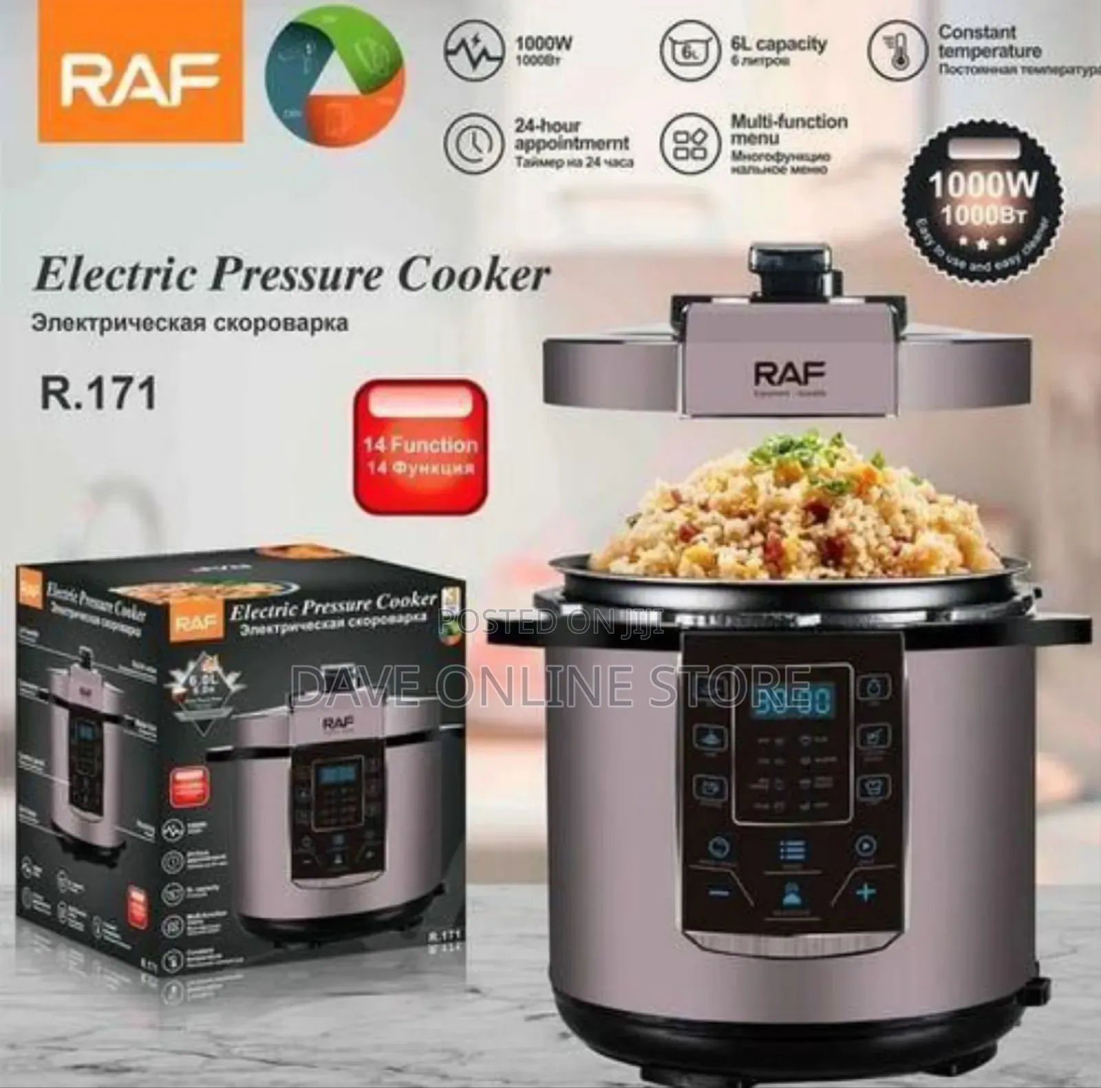 Raf Multi-Function Electric Pressure Cooker - Multicolor