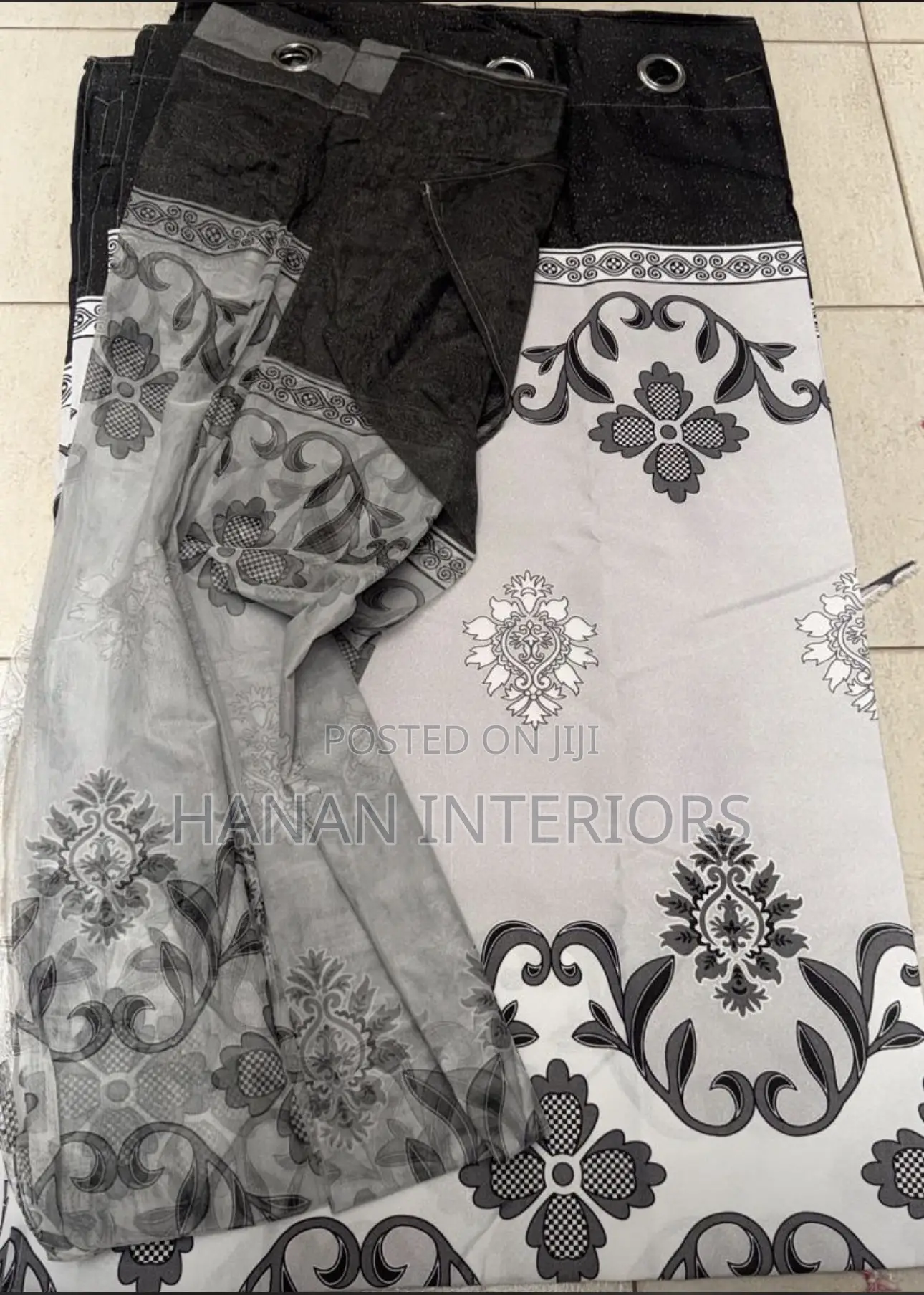 Floral Curtains With Nets