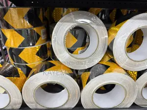 Reflective Hazard Safety Warning Tape - Yellow & Black Arrow Pattern