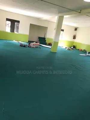 Luxury Green Wool Masjid Carpet Installation