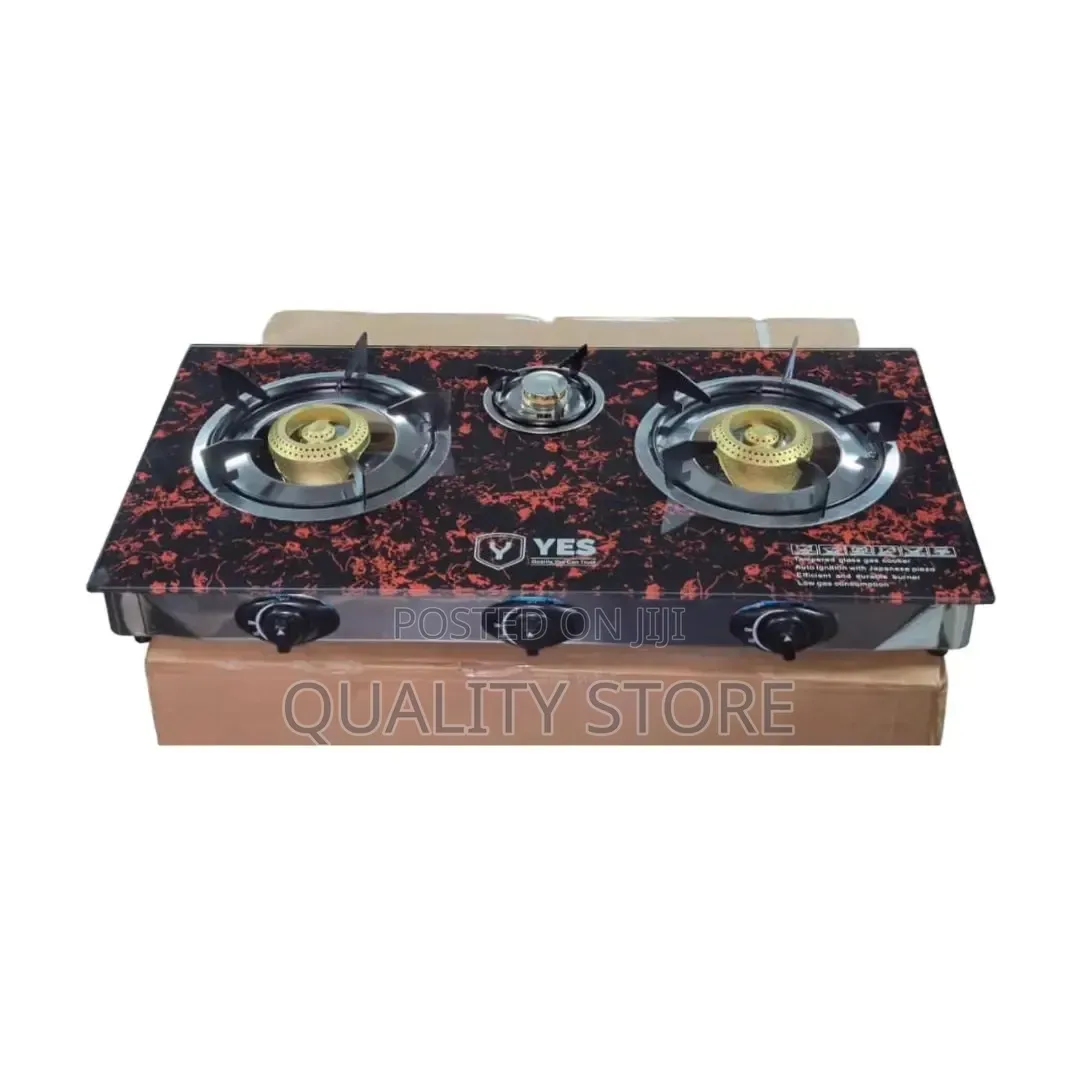 Yes 3-Burner Gas Cooker Glass