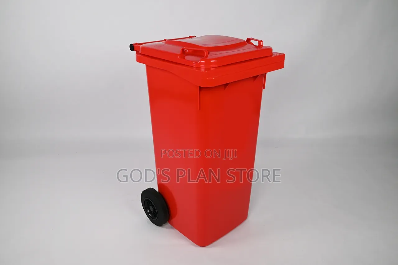 Plain Red 240litres Plastic Dust Bins Plastic Dust Bins