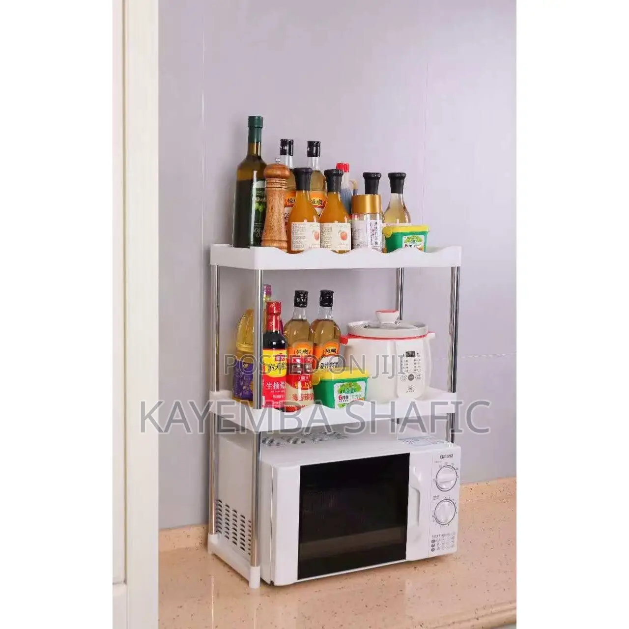 2-tier Multi-functional Kitchen Storage Shelf Microwave Rack