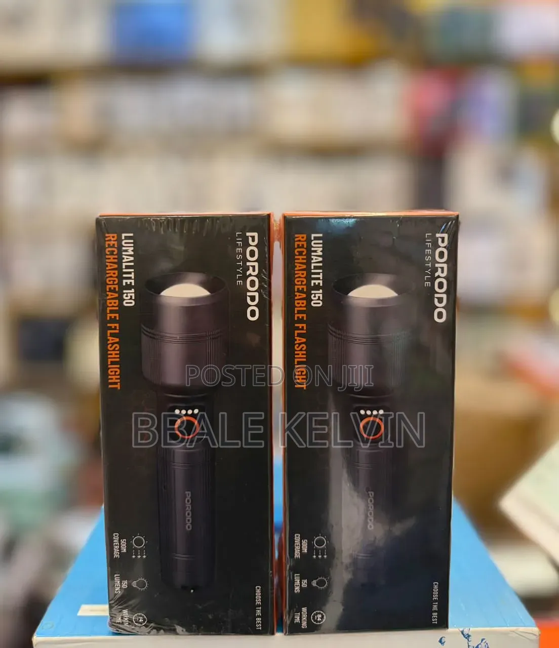 Porodo Rechargeable Flashlight Torch 2000 Mah Battery, 500m Coverage