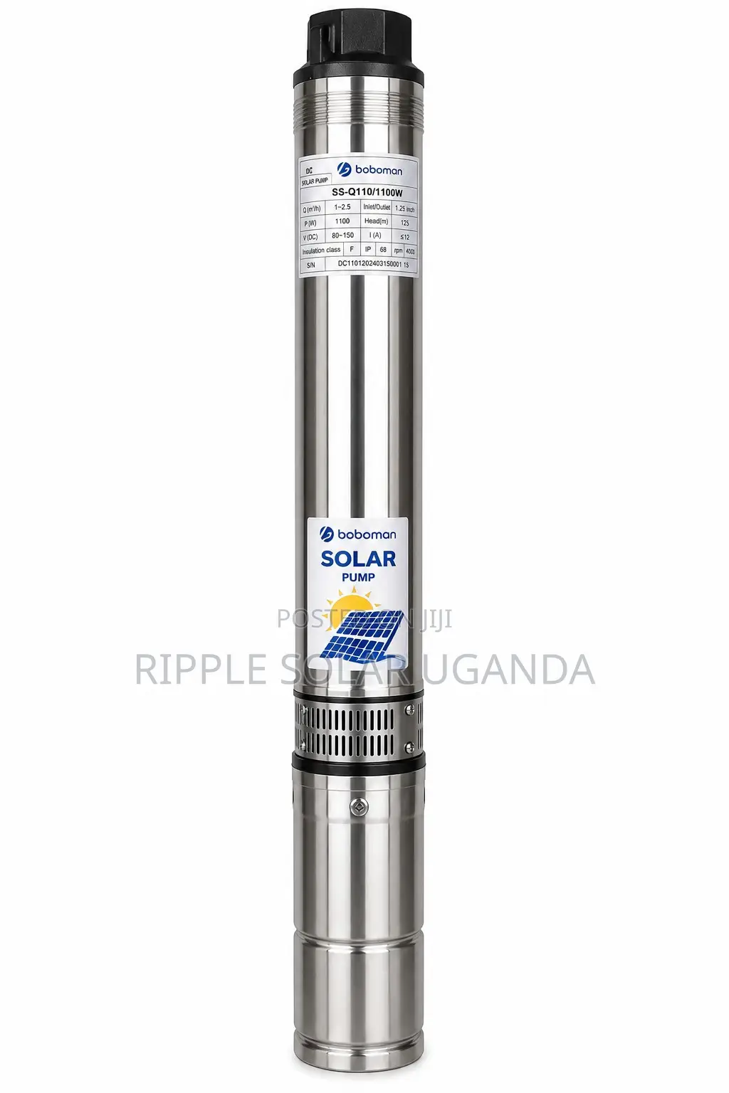 1100w Solar Borehole Pump 125m Head Deep Well Kampala
