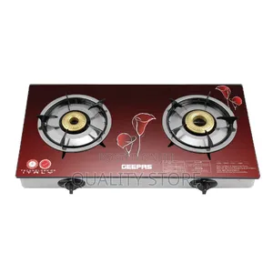Geepas 2-Burner Gas Cooker Glass