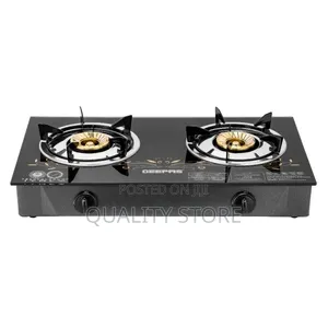 Geepas 2-Burner Gas Cooker Glass