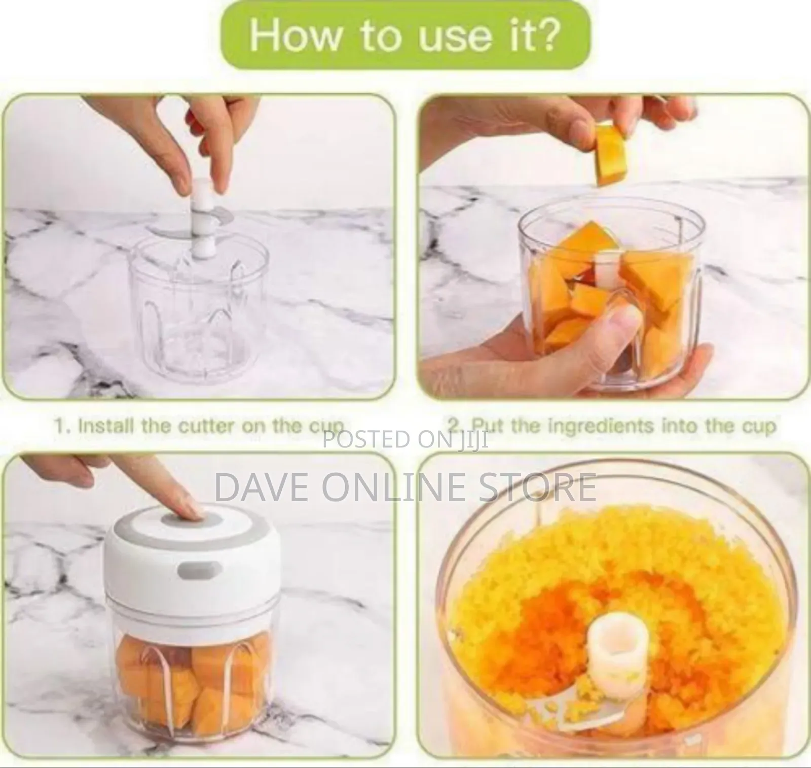 Portable Electric Mini Food Chopper and Garlic Mincer