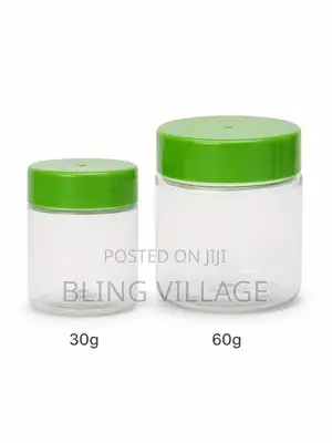 Small Plastic Jars 30-G (12 Pieces Pink or Green Covers)