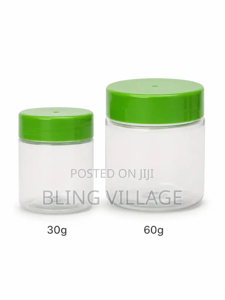 Small Plastic Jars 30-G (12 Pieces Pink or Green Covers)