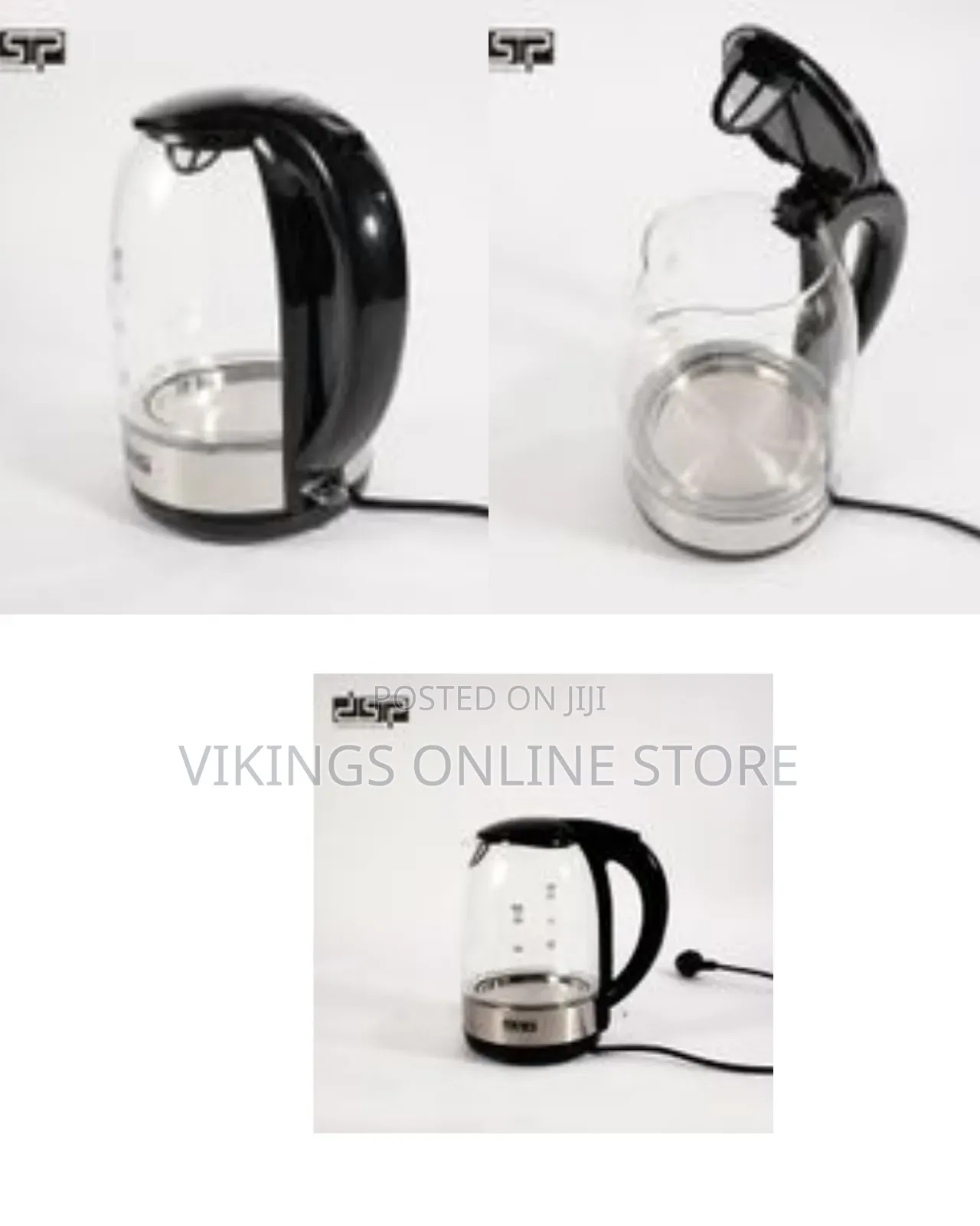 DSP 1.7 Litre Glass Electric Boiling Kettle - Silver