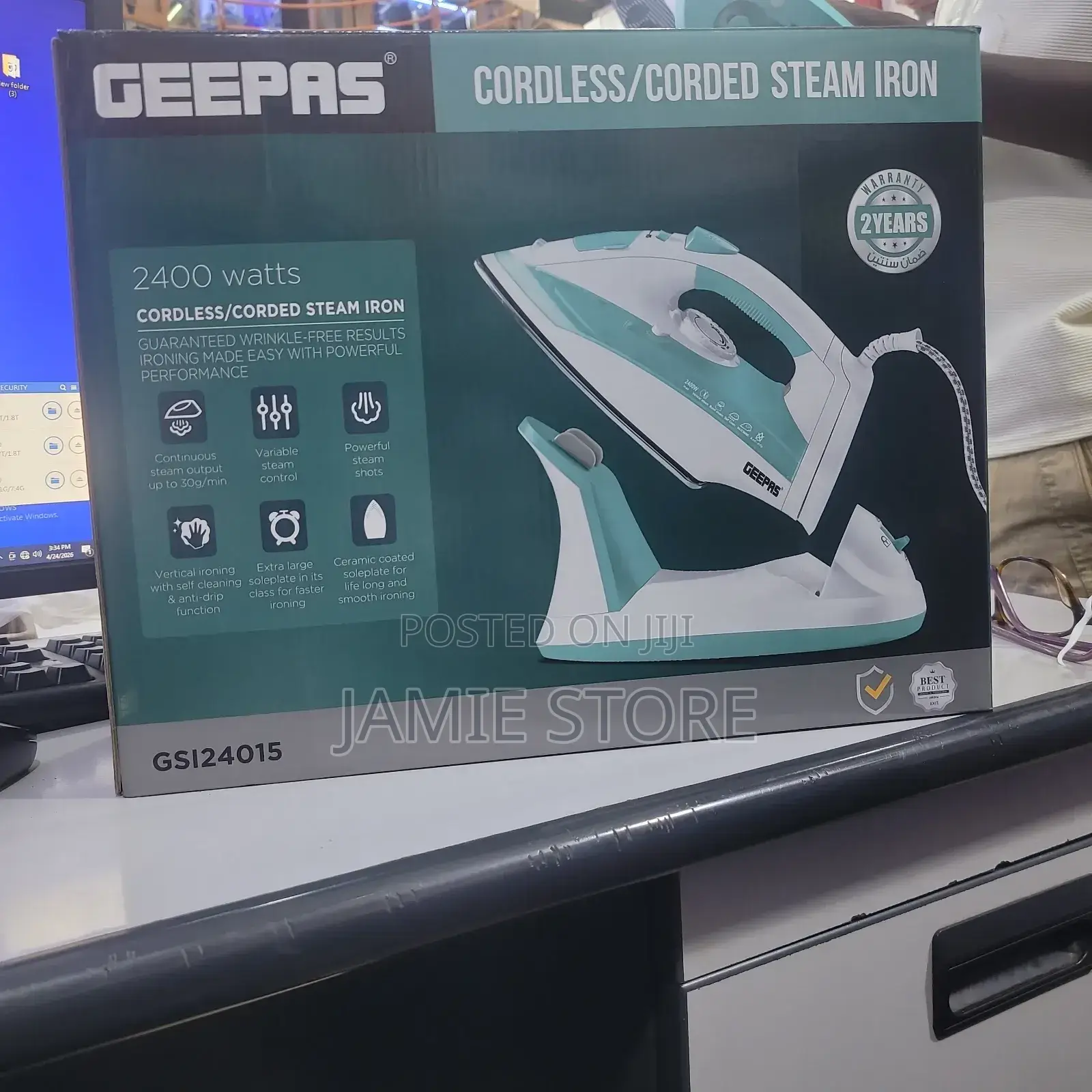 Geepas Corded/ Cordless Steam Iron, Steam Iron
