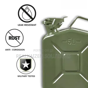 5l Heavy-duty Steel Military Green Fuel Jerrycan With Safety Pin