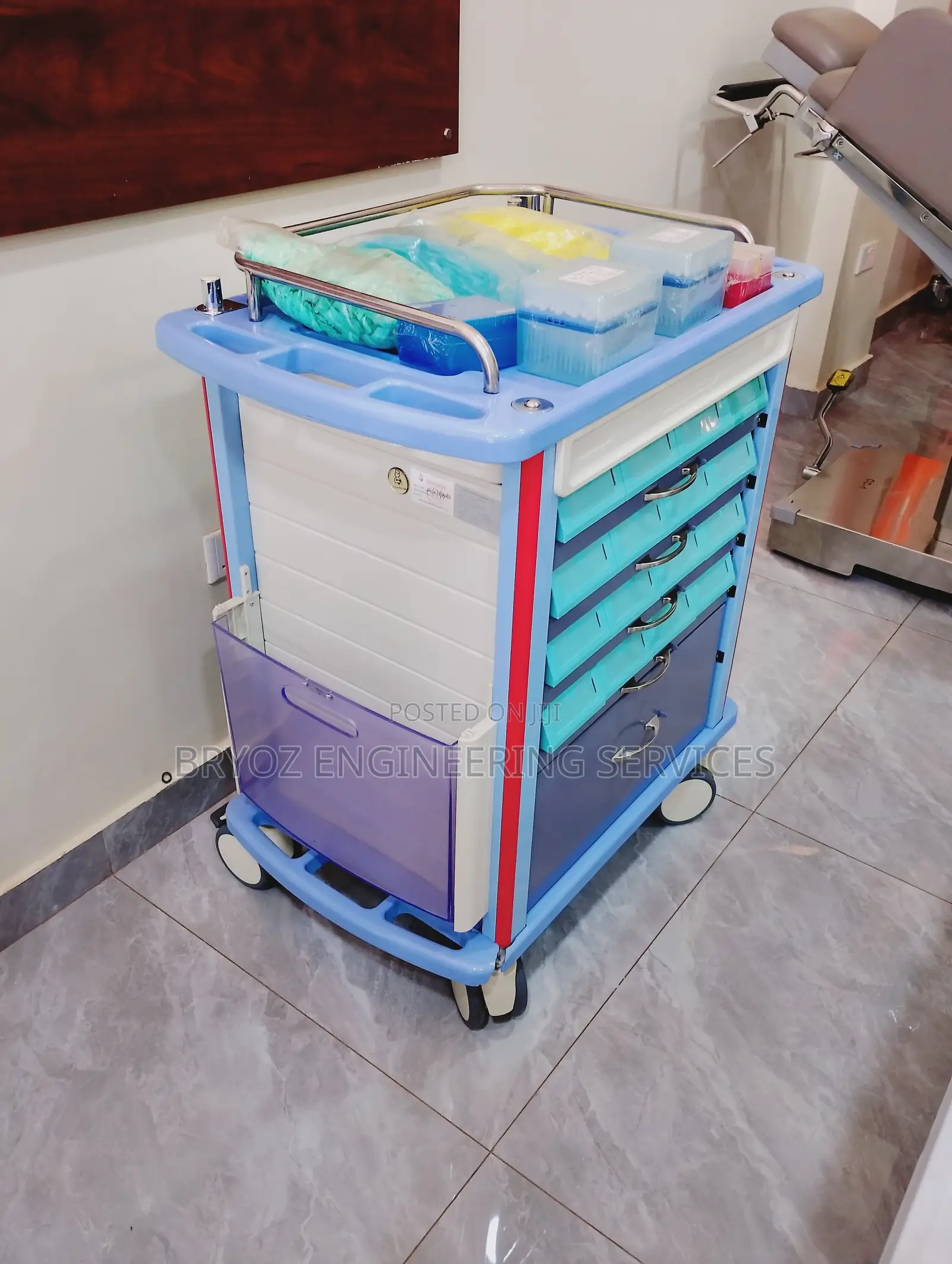 Medical Crash Cart / Emergency Trolley - Fully Loaded With Supplies