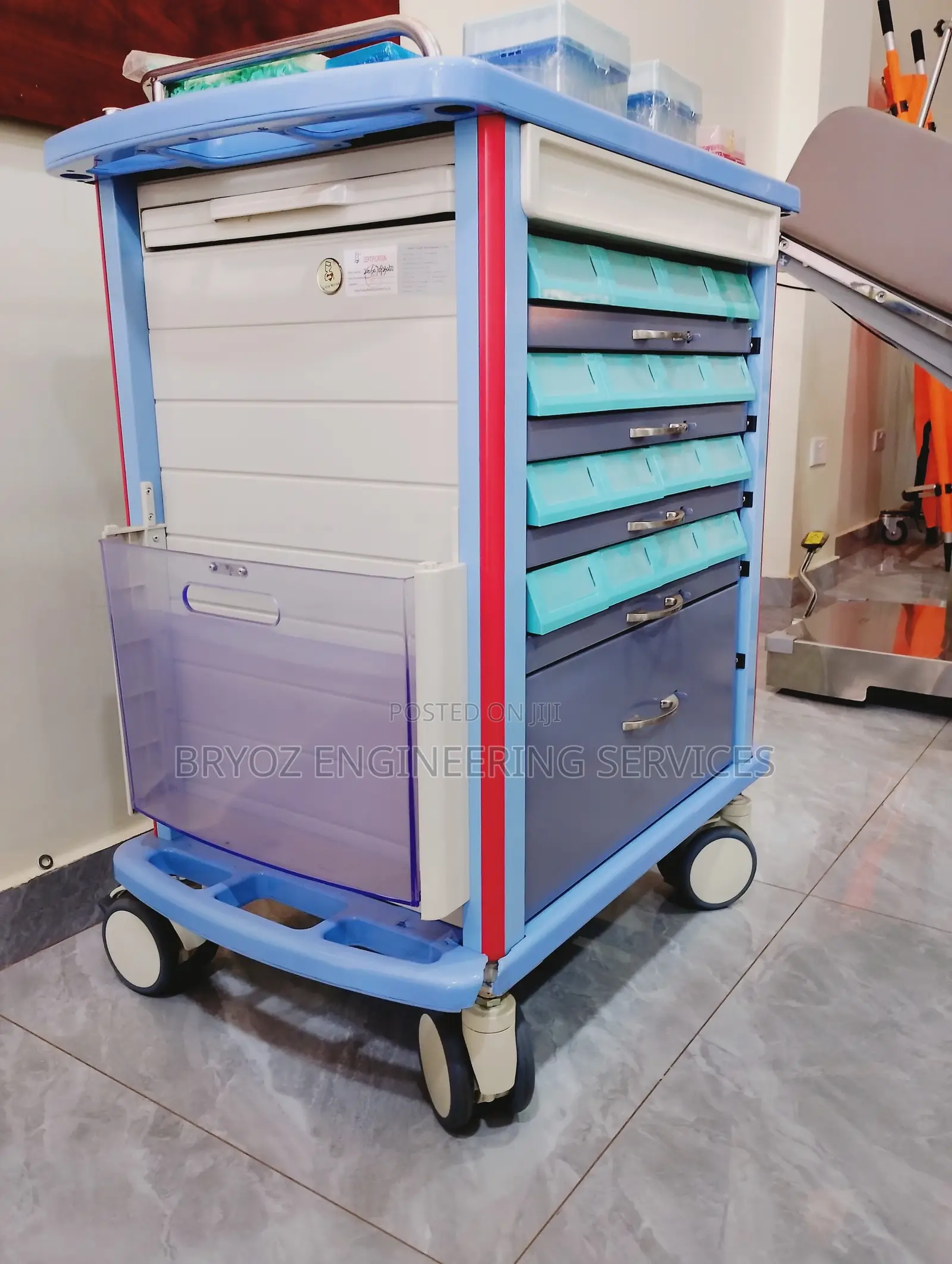 Medical Crash Cart / Emergency Trolley - Fully Loaded With Supplies