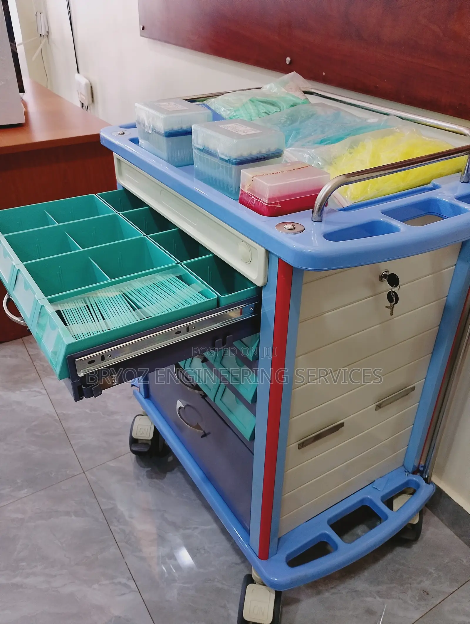Medical Crash Cart / Emergency Trolley - Fully Loaded With Supplies