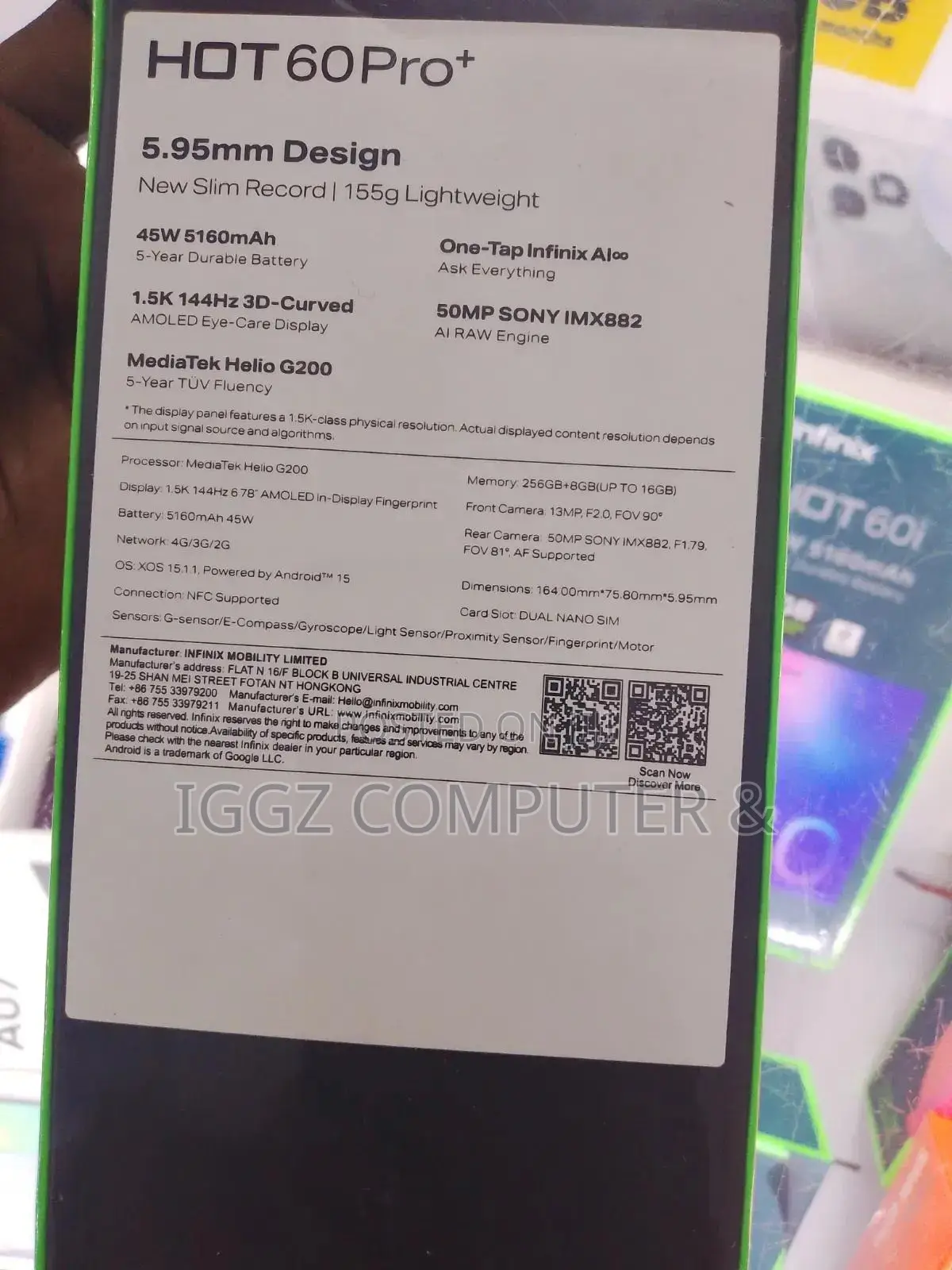 New Infinix Hot 60 Pro+ 256 GB Black
