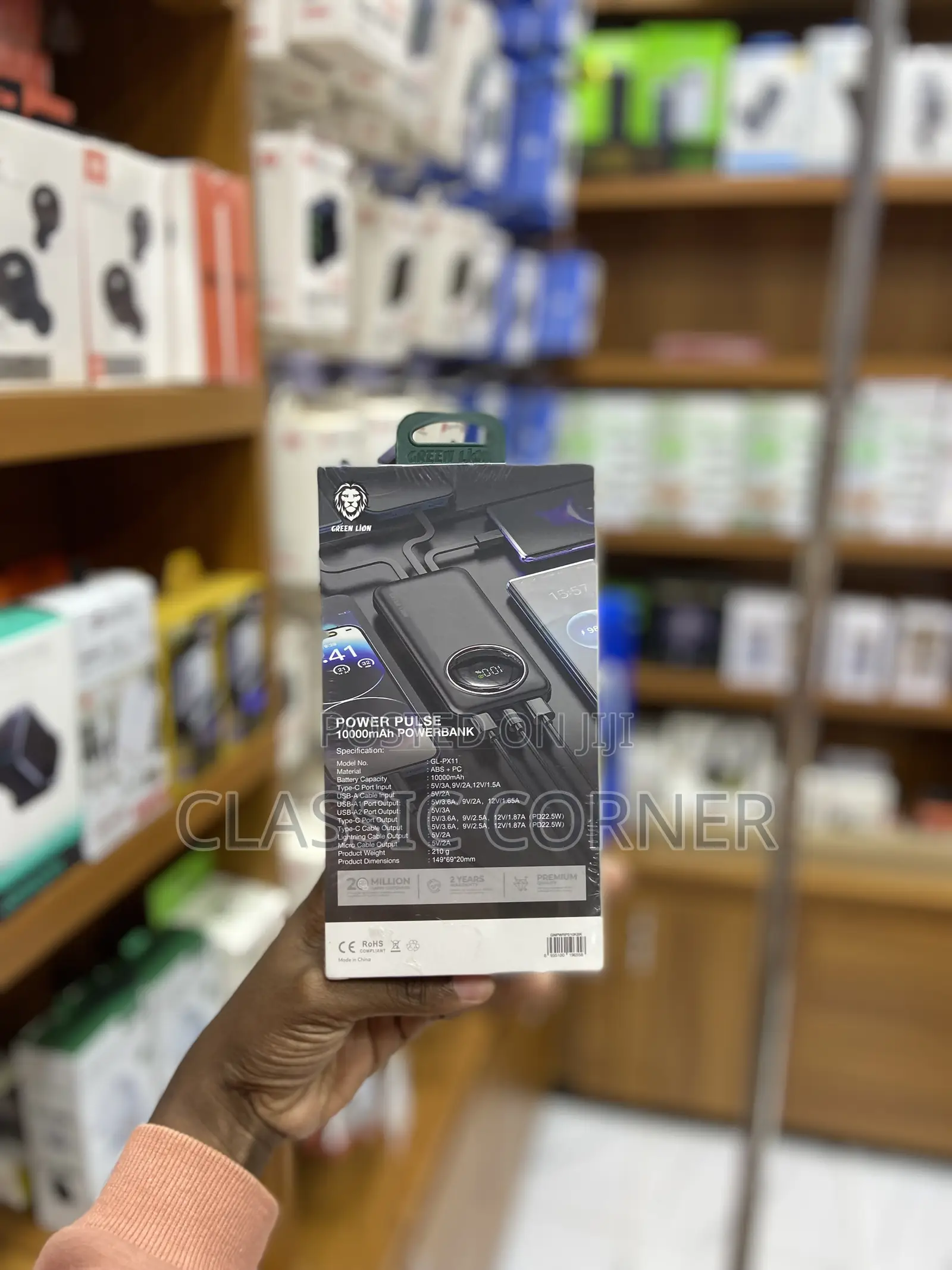 Greenlion Power Pulse 10000mah Power Bank With Inbuilt Cables