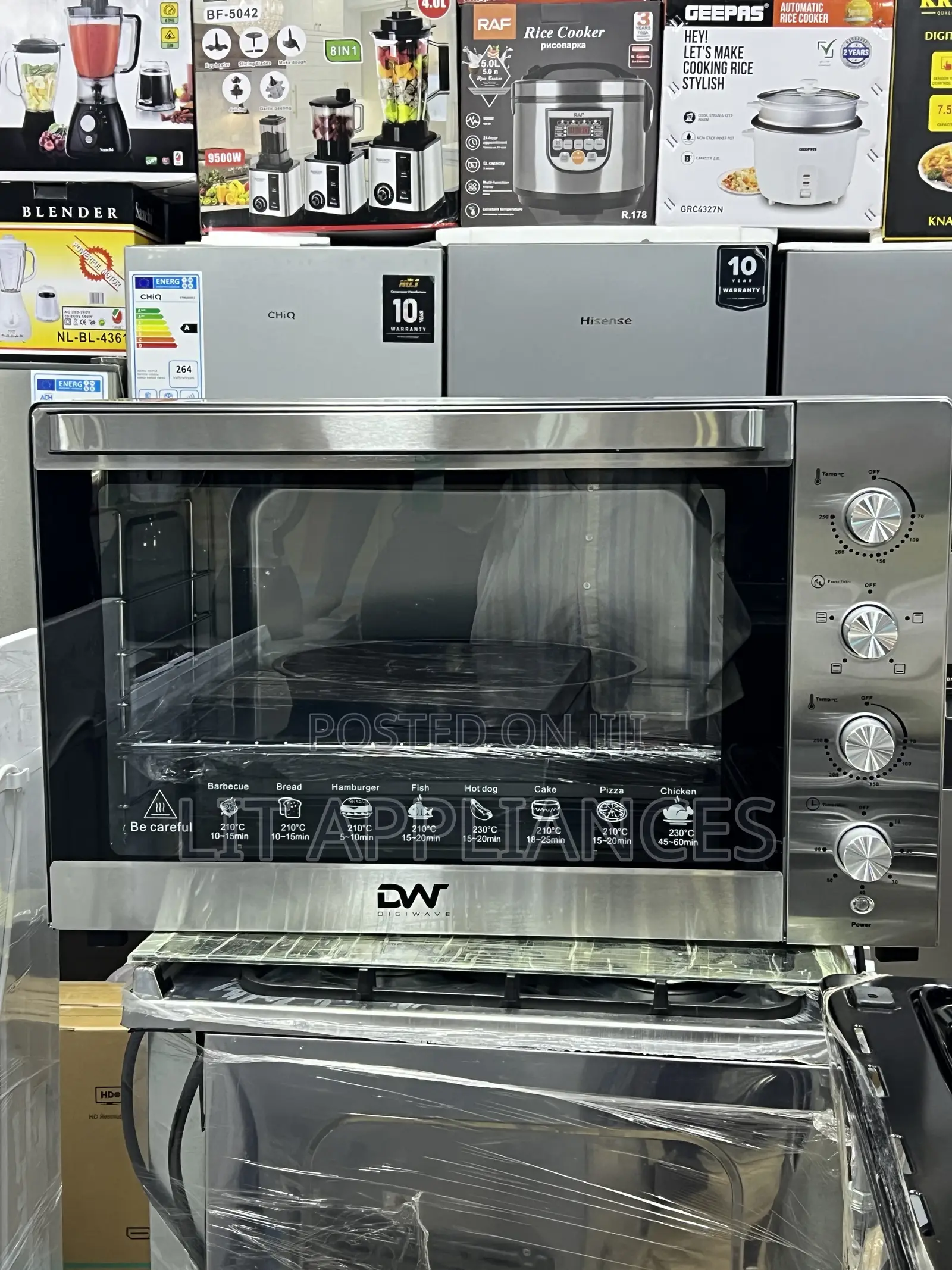 Dw 120l Electric Oven With Timer,Temperature and Stainless Steel Body.